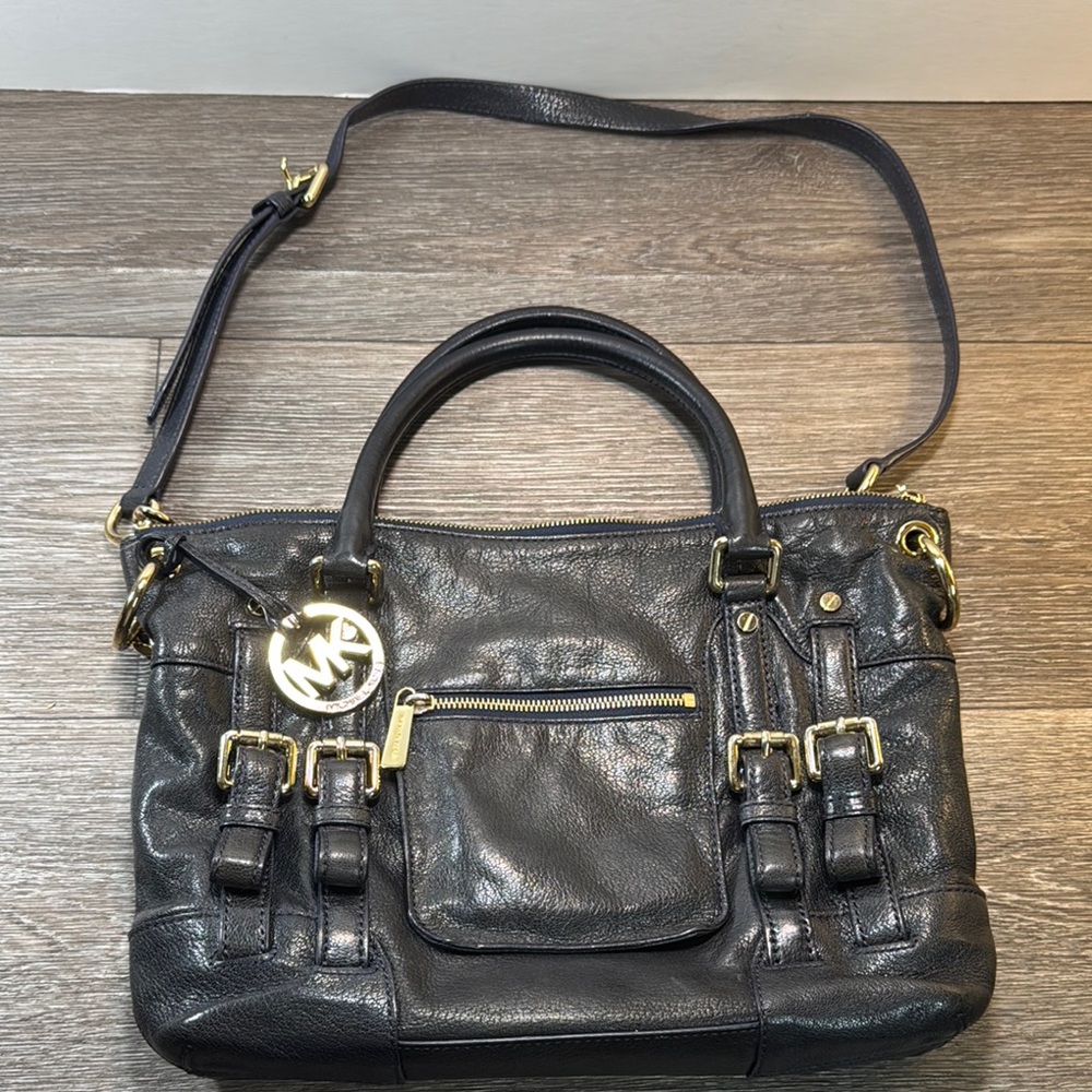 Michael Kors Black/navy blue Leather cute Handbag